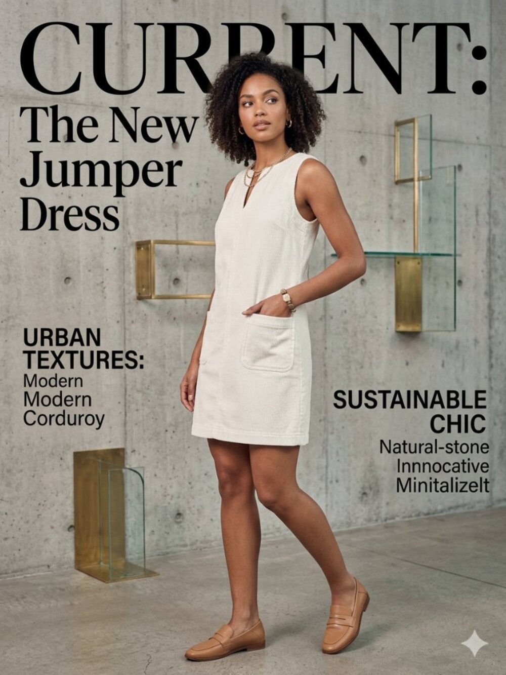 White Sleeveless Twill Dress